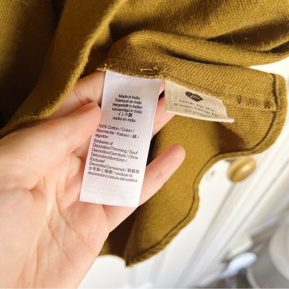 Madewell • Flannel Lucie V-Neck Smocked Mini Dress green ruffle puff sleeve - Picture 7 of 11